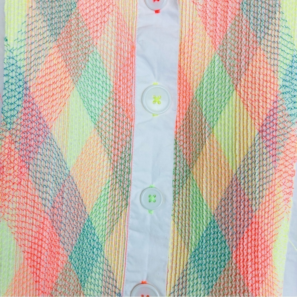 Anthropologie Rajesh Pratap Singh “Cynthia” button front pintucked colorful top. - Picture 3 of 6